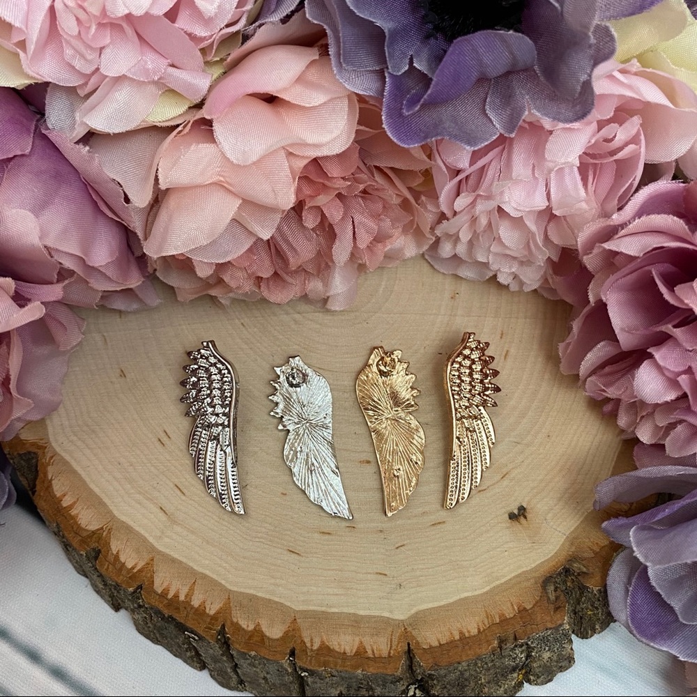 Angel Wings Feather Shirt Collar Suit Pin Brooch - Picture 10 of 14
